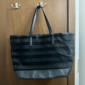 Tommy Hilfiger Black and Gray Tote Bag